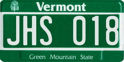 VT license plate JHS018