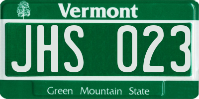 VT license plate JHS023