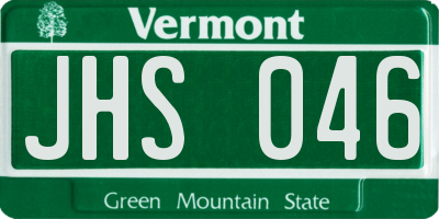 VT license plate JHS046