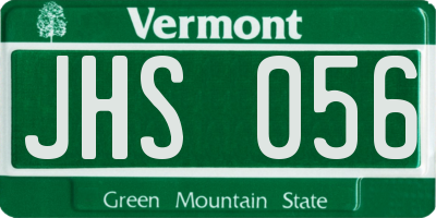 VT license plate JHS056