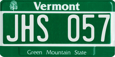 VT license plate JHS057