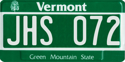 VT license plate JHS072