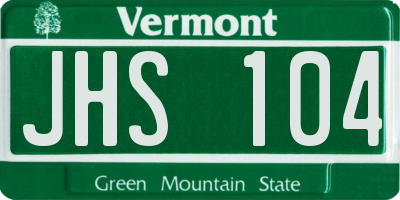 VT license plate JHS104
