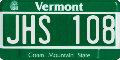 VT license plate JHS108