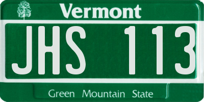 VT license plate JHS113