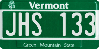 VT license plate JHS133