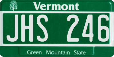 VT license plate JHS246