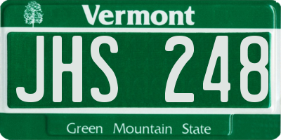 VT license plate JHS248