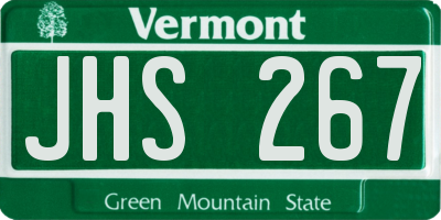 VT license plate JHS267