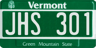 VT license plate JHS301