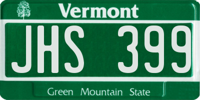 VT license plate JHS399