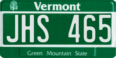 VT license plate JHS465