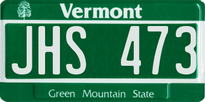 VT license plate JHS473