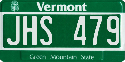 VT license plate JHS479