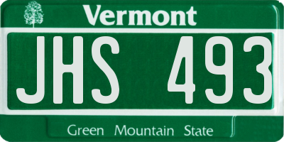 VT license plate JHS493