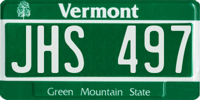 VT license plate JHS497