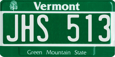 VT license plate JHS513