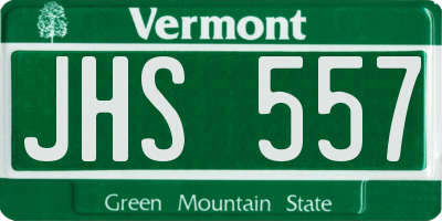 VT license plate JHS557