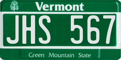 VT license plate JHS567