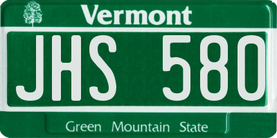 VT license plate JHS580