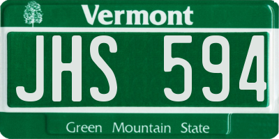 VT license plate JHS594