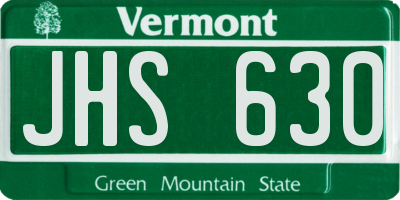 VT license plate JHS630