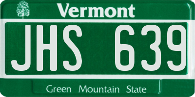 VT license plate JHS639