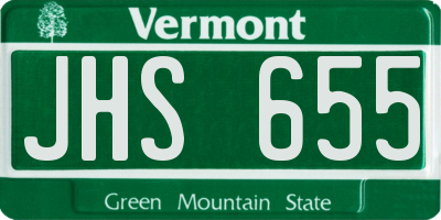 VT license plate JHS655