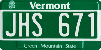 VT license plate JHS671