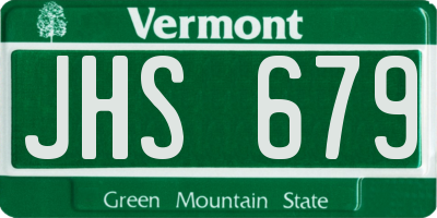 VT license plate JHS679