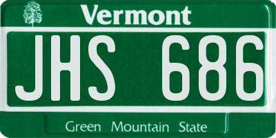 VT license plate JHS686