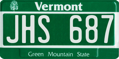 VT license plate JHS687