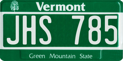VT license plate JHS785