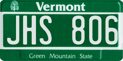 VT license plate JHS806