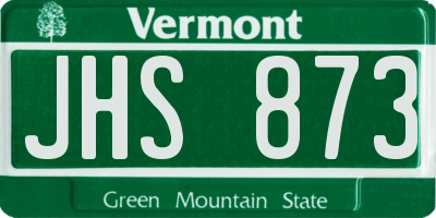 VT license plate JHS873