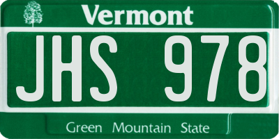 VT license plate JHS978