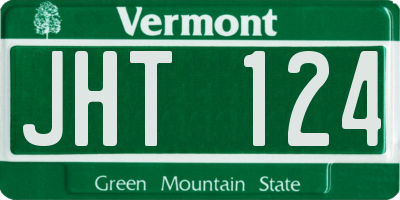 VT license plate JHT124