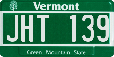 VT license plate JHT139