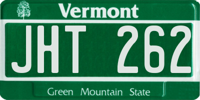 VT license plate JHT262