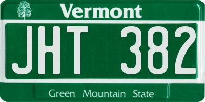 VT license plate JHT382