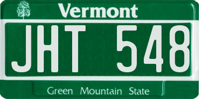 VT license plate JHT548
