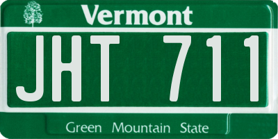 VT license plate JHT711