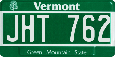 VT license plate JHT762