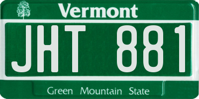 VT license plate JHT881