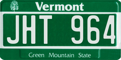 VT license plate JHT964