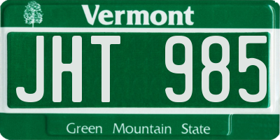 VT license plate JHT985