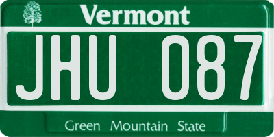 VT license plate JHU087