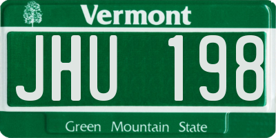 VT license plate JHU198