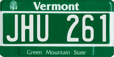 VT license plate JHU261