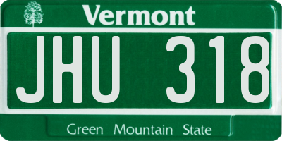 VT license plate JHU318